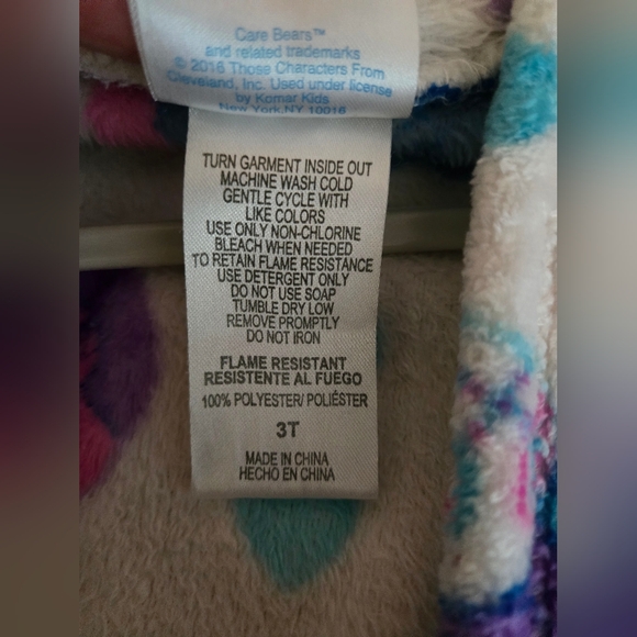 Care Bears Toddler Bathrobe Size 3T - Picture 5 of 5